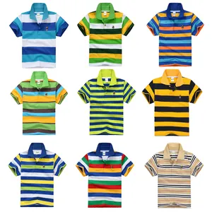 Рубашки поло для мальчиков, Детская Хлопковая футболка с коротким рукавом, блузки с мультяшным принтом, летняя От 1 до 14 лет детская одежда, 100%