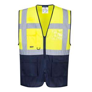 PORTWEST - C377YNRXXL Alta visibilidad dos tonos Meshair Executive Amarillo/azul chaleco azul marino-EAN 5036108316953 ROPA DE TRABAJO DE 2017 - Product Image 1
