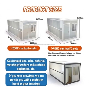 Casa Contenedor Desmontable de 20 pies/40 pies a Precios Económicos, Casa Prefabricada de 2 Dormitorios para Hotel, Casa Plegable Prefabricada - Product Image 6