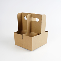 Porte-gobelets en carton jetable personnalisé pour café à emporter, boîte de transport pour boissons, lot de 2/4 gobelets