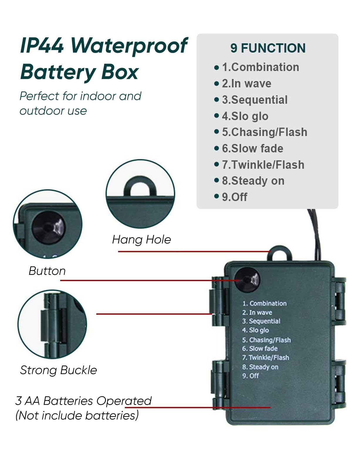 Yiliang IP44 Commercial Fixed Socket Decorative Lighting - Outdoor Warm White LED String Lights for