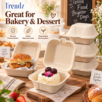 Trendz Jetable Écologique Bento to Go Conteneur Alimentaire Salade De Fruits Hamburger Gâteau Emballage Canne À Sucre Bagasse Boîte À Lunch