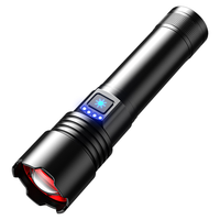Lampe torche LED super lumineuse 1000+ lumens, zoom réglable, étanche, rechargeable par USB-C, portable pour le camping en extérieur et la maison