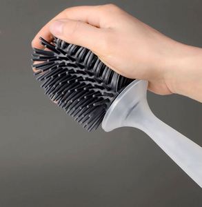 Silicone Toilet Brush Bathroom Customized <b>Refillable</b> Toilet Brush OEM & ODM Toilet Brush with <b>Soap</b> Dispenser - Product Image 4