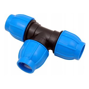 Haute Performance 50MM X 40MM Rouge PP Compression TEE Surface Lisse HDPE Raccords de tuyauterie pour l'Agriculture à haute pression - Product Image 1