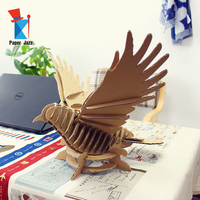 3D Oluklu Mukavva Güvercin Modeli Boyasız DIY Montaj Kuş Bulmaca Kraft Kağıt Güvercin Yapı Seti Masa Eğitici Oyuncak