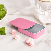 Boîte en métal rectangulaire à couvercle coulissant avec logo imprimé personnalisé, fabricant OEM, qualité alimentaire, pour bonbons