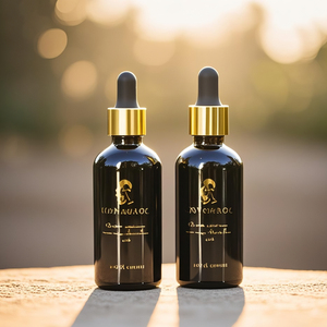 Botellas de Vidrio Redondas Mate Rosadas con Gotero y Caja de Regalo para Suero de Masaje de Barba, Aceites para el Cuidado de la Piel Corporal, 1oz 2oz 50ml 100ml - Product Image 6