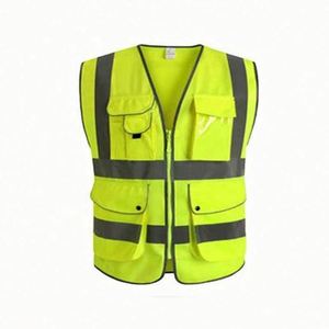 Custom Men's <b>Reflective</b> Vest <b>Jacket</b> Workwear Mesh Shirt with Safety <b>Reflective</b> Pockets Personalized Logo - Product Image 4