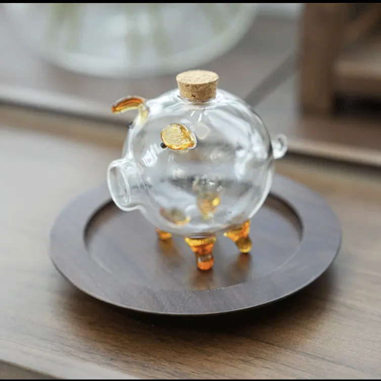 Creatief Piggy Pig Design Glazen Spaarpot Schattig Home Praktische Besparing Glazen Pot Opbergdoos Glas Spaarpot