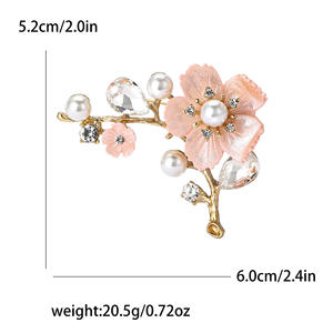 Esmalte Plum Blossom Ramo Broches para Mulheres Unisex Flor Pinos 4 cores Disponíveis Acessórios Do Partido Do Escritório Presentes (BR192) - Product Image 6