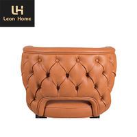 Tabourets de bar confortables du milieu du siècle en cuir avec hauteur de bar haut de gamme au design classique villa