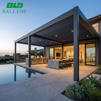 Kit de pergola moderne pour extérieur, imperméable, résistant au vent, pergola motorisée, structure en aluminium, toit rigide, gazebo à lames orientables