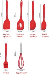 Ensemble de 5 spatules de cuisine pour la maison, résistantes à la chaleur, en silicone alimentaire, avec poignées en silicone, compatibles lave-vaisselle et four - Product Image 4
