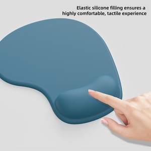 Factory Custom Cute Non Slip PU Base <b>Ergonomic</b> <b>Mouse</b> <b>Pad</b> with Silicone Wrist Rest Support for Office - Product Image 5