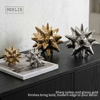 Ornements en céramique mate Merlin Living pour la décoration intérieure, décoration en céramique en forme d'oursin, usine de céramique de Chaozhou, vente en gros