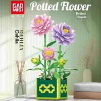 Gaomisi Nouveau T2123-35 Série de pots de fleurs en blocs de construction en plastique ABS, orchidée et fleur de pêcher, jouet éducatif à assembler