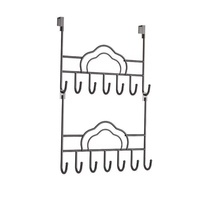 NFS Crochet au-dessus de la porte Porte-manteau en métal sans perçage Location Sac temporaire étendu Rangement mural pour vêtements Cintre de porte