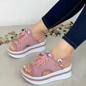 In Stock Plus Size Sandals Comfort Walking Summer Women's <b>Shoes</b> Thick Bottom <b>Increasing</b> <b>Height</b> Wedge Heels Platform Sandals - Product Image 3