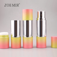 Tube vide double embout pour stick blush et contour avec applicateur, emballage stick correcteur crémeux double tête dégradé argenté