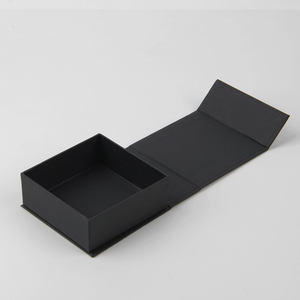 Black Rigid Rectangle Gift Box With Satin Liner For Cosmetic Packaging High-End Design - Product Image 2