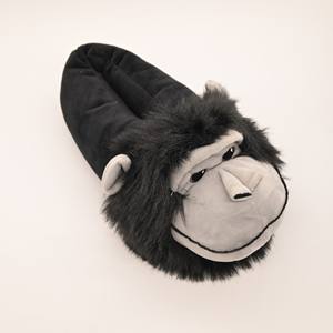 Venta al por mayor <span class=keywords><strong>gorila</strong></span> felpa zapatillas gris <span class=keywords><strong>gorila</strong></span> etiqueta rellena casa zapatilla <span class=keywords><strong>zapatos</strong></span> para uso interior - Product Image 1