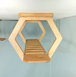 Grosir perlengkapan hewan peliharaan furnitur hewan peliharaan mewah buatan tangan kayu kucing dinding tempat tidur tangga jembatan dengan dua langkah - Product Image 2