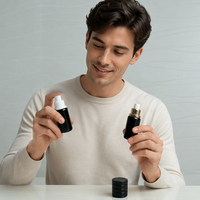 Flacon de lotion sans air en ABS de 15 ml, flacon de sérum, texture spirale, flacon sans air à pression, matériau d'emballage cosmétique