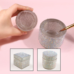 Gobelet de lavage octogonal en verre pour pinceaux à ongles, récipient de nettoyage en cristal, coupelle Dappen pour manucure acrylique et nail art - Product Image 2