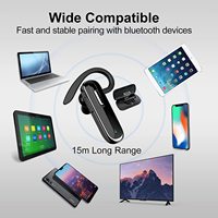Headset In-Ear nirkabel Mini 5.0, Headphone tunggal bisnis Handsfree Earphone untuk telepon notebook Headset Trucker