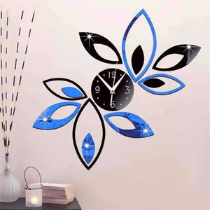 <strong>DIY</strong> Acrylic Mirror Wall <strong>Clock</strong> Flower Floral Needle Quartz <strong>Clock</strong> for Room Wall Decor Mirror Sticker Home Decor - Product Image 2