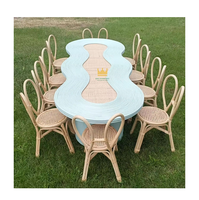 Ensemble de table pour enfant en forme de vague de luxe de qualité supérieure Design coloré pour les fêtes intérieures et extérieures