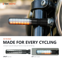 Clignotant séquentiel pour moto avec lumière diurne 14 LED homologué E 12V IP65 étanche avant universel 2W boulon M8