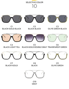 Nouvelle Arrivée Lunettes <span class=keywords><strong>de</strong></span> Soleil Y2K Carrées Métalliques Grand Cadre Tendance UV400 Style Vintage Surdimensionnées 2025 - Product Image 5