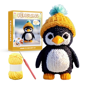 Kit de Crochet Penguin Crochetta para Principiantes, Kit de Animales para Adultos, Kits para Aprender a Hacer Crochet, Suministros de Tejido para Niños - Product Image 1