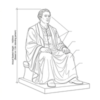 Statue d'écolier assis en bronze antique, sculptée à la main, avec détails de robe, figurine humaine réaliste pour place publique