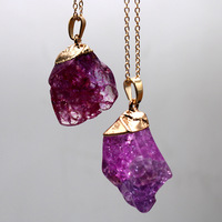 Couleur Pierre Naturelle Pendentif Cristal Naturel Pierre Brute Pendentif Collier Pierre Naturelle DIY Bijoux Accessoires