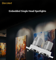Spot encastré double tête moderne en aluminium, étanche, dimmable, 2*12W LED CRI 90, pour immeuble de bureaux