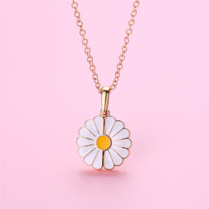 قلادة الزهور المفتوحة I Love You المجوهرات العصرية قلادات ديزيز المطرزة بالقلادة الجميلة - Product Image 4