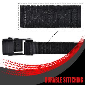 Sangle d'arrimage à boucle à came en boucle infinie de style tactique de 1 pouce et 6 pieds, de qualité supérieure, noire, avec revêtement anti-rouille, pour galerie de toit, kayak - Product Image 2