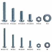 405PCS Phillips-Slotted Round Head Bolt Nut Set #8-32 to 1/4-20 Steel Hardware Kit for Home Maintenance
