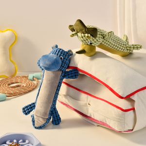 Peluş dolu köpek oyuncak karikatür hayvan tasarım gıcırtılı oyuncaklar yumuşak dayanıklı kumaş kapalı açık hediyeler için komik interaktif oyun - Product Image 5