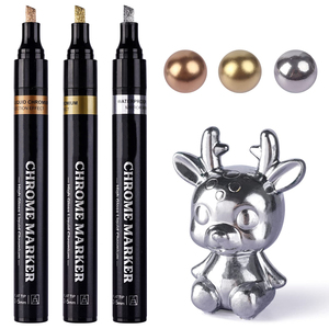 Rotulador de Pintura Cromada Metálica, Acabado Cromado Premium, Rotuladores Permanentes con Efecto Espejo, Tinta Anti-Decoloración, Punta Fina Plana de 6 mm - Product Image 1