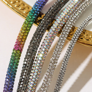 Vente en gros corde de luxe en cristal de verre et <span class=keywords><strong>strass</strong></span> pour chaussures vêtements de bricolage costume dentelle artisanat embellissement textile coupe <span class=keywords><strong>diamant</strong></span> - Product Image 1