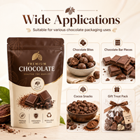 Pochette personnalisée mate résistante à l'humidité avec fermeture éclair, sac d'emballage souple laminé en feuille d'aluminium de qualité alimentaire pour chocolats et bonbons