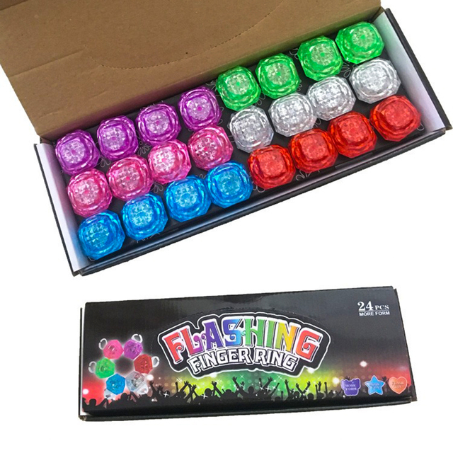 Wholesale Flashing Colorful Light up Diamond Shaped LED Finger Rings Toys for Parties Event Favors Raves Concert Shows Gifts