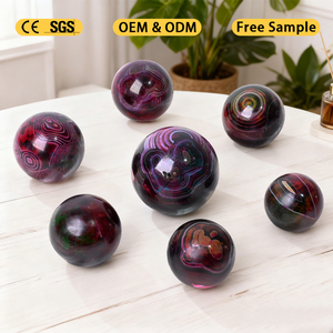 Hot Sale Natural Polished <b>Ball</b> <b>Crystal</b> Healing Stone Craft Colorful Red Agate Sphere for Meditation - Product Image 4
