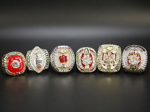 Clemson tigres. Juego de <span class=keywords><strong>6</strong></span> anillos, anillos de campeonato de fútbol, anillo clásico nostálgico conmemorativo popular de Europa y América - Product Image 4