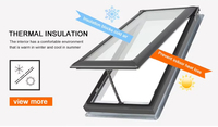DEEZON Ventana Superior de Diseño Moderno, Tragaluces Automático Deslizante de Aleación de Aluminio con Perfil de Toldo Transom para Cocina