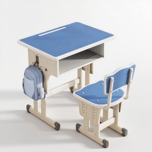 Sedie e Tavoli Scolastici Più Popolari, Postazione <span class=keywords><strong>Singola</strong></span> con Ripiano per Aula, Tavolo e Sedia per Studio, Arredo Scolastico - Product Image 2